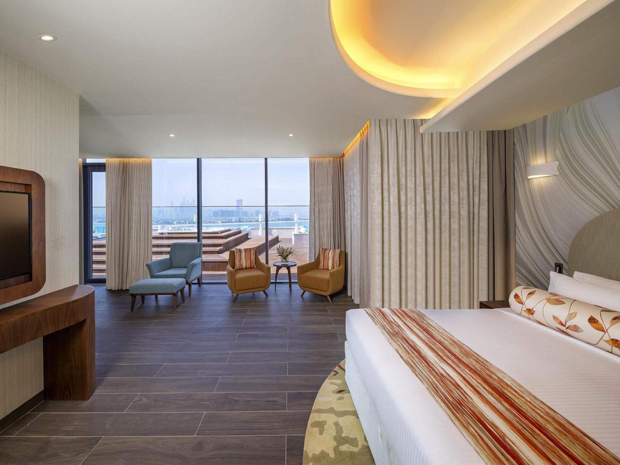Penthouse-Suite mit Kingsize-Bett, Dachterrasse und Meerblick auf The Palm – Zugang zur Club Lounge/zum Stand